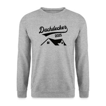 Dachdecker 2025 Beruf Dachdeckerei Lehre Lehrling - Unisex Pullover - Weißgrau meliert - Vorne - Alina (178cm) & Michal (187cm)