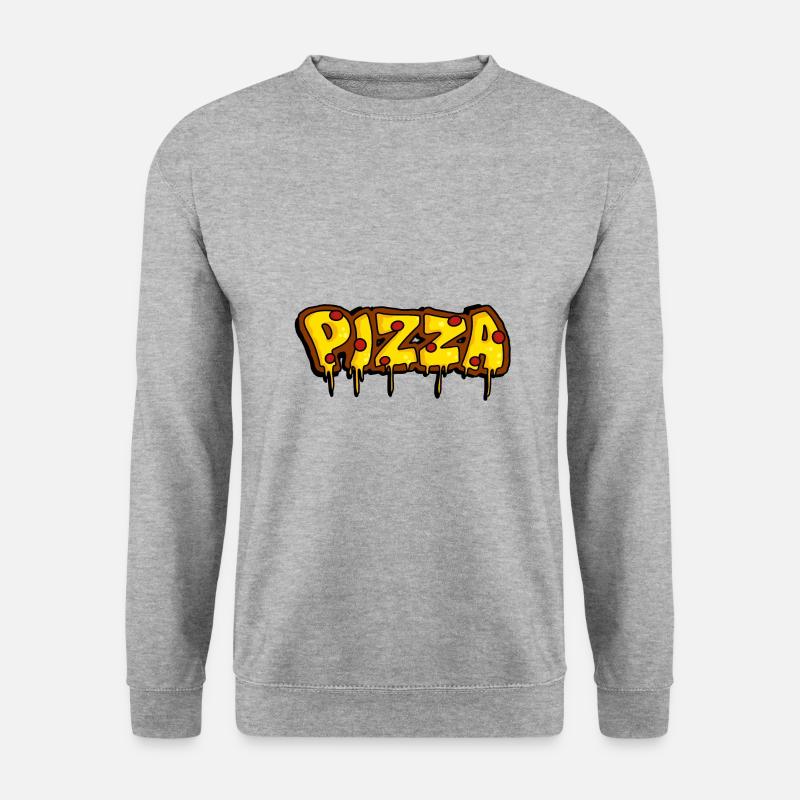I love Pizza - Unisex Pullover - Weißgrau meliert