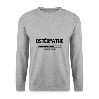 Ostéopathe Loading. Design pour futur ostéo - Sweat-shirt Unisexe - gris chiné - Devant - Alina (178cm) & Michal (187cm)