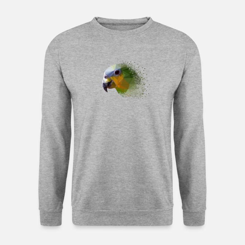 Papagei - Unisex Pullover - Weißgrau meliert