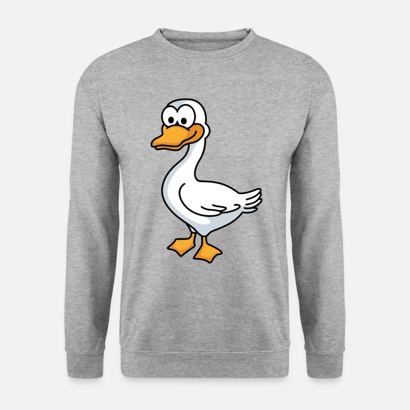 Gans Comic Tier - Unisex Pullover - Weißgrau meliert