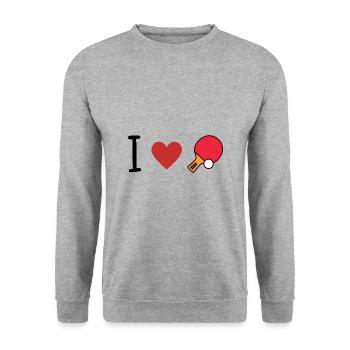 I love table tennis/ping pong - Unisex Sweatshirt - salt & pepper - Front - Alina (178cm) & Michal (187cm)