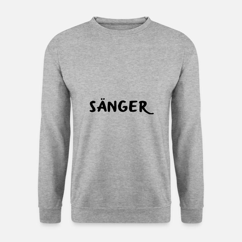 Sänger schriftzug schwarz schrift design - Unisex Pullover - Weißgrau meliert