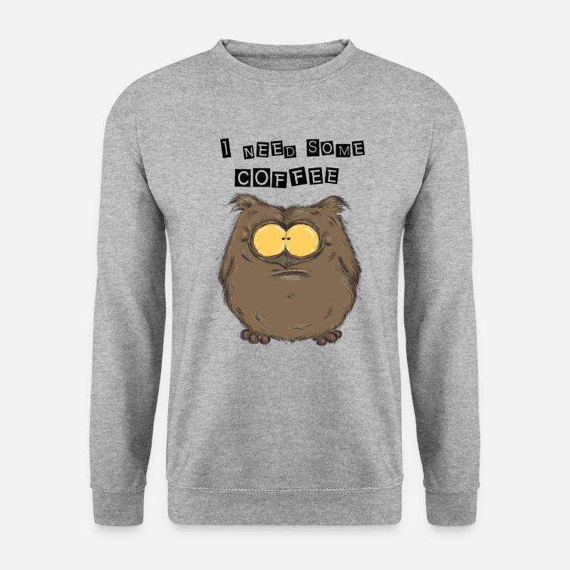 Lustige Eule - Unisex Pullover - Weißgrau meliert