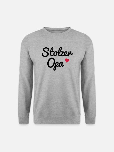 Stolzer Opa - Unisex Pullover - Weißgrau meliert