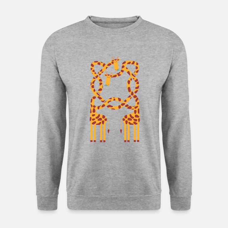 Giraffenlove - Unisex Pullover - Weißgrau meliert