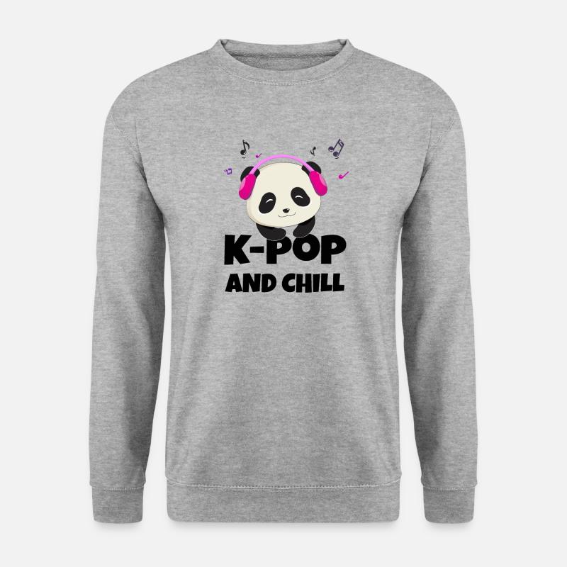 K-POP und chillen. Weiß # 1 - Unisex Pullover - Weißgrau meliert