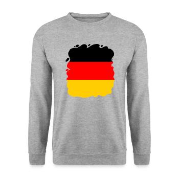 Drapeau de l’Allemagne Drapeau allemand Used Look Home - Sweat-shirt Unisexe - gris chiné - Devant - Alina (178cm) & Michal (187cm)
