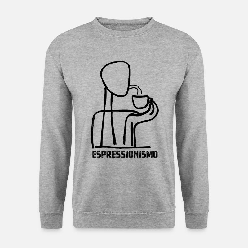Espressionismo - Espresso - Kaffee trinken - Unisex Pullover - Weißgrau meliert