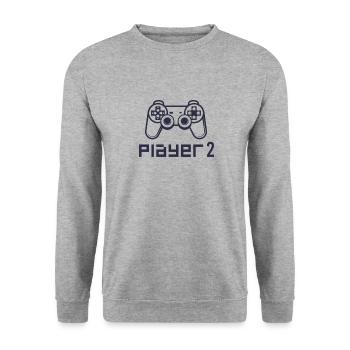 Player 2 Gaming Controller PS - Unisex Sweatshirt - salt & pepper - Front - Alina (178cm) & Michal (187cm)