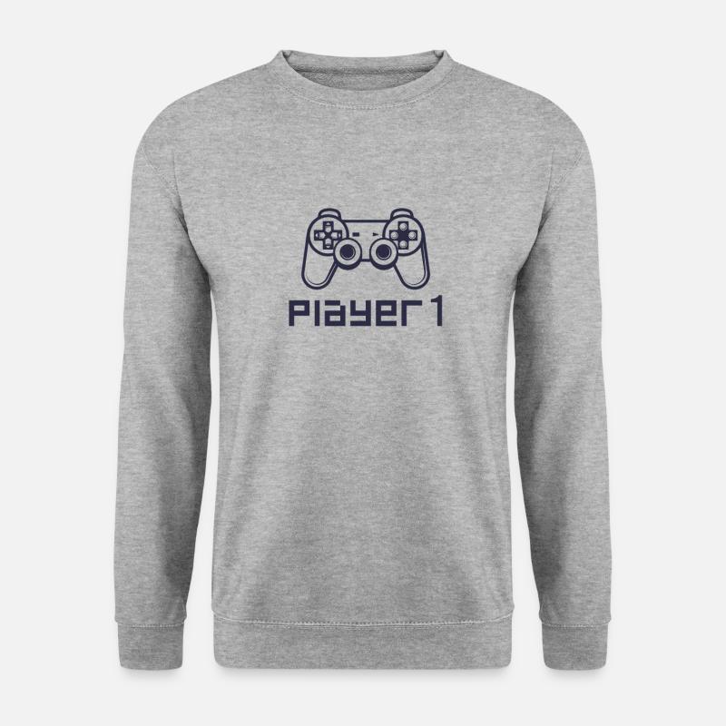 Player 1 Gaming Controller PS - Unisex Sweatshirt - salt & pepper