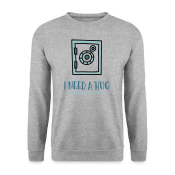 MONEY LOVE EMBRACE LOVE STOCK EXCHANGE SAFE MOTIF EUR - Unisex Sweatshirt - salt & pepper - Front - Alina (178cm) & Michal (187cm)