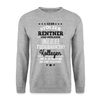 Ungeheuer fantastische Kollegen Rentner - Unisex Pullover - Weißgrau meliert - Vorne - Alina (178cm) & Michal (187cm)