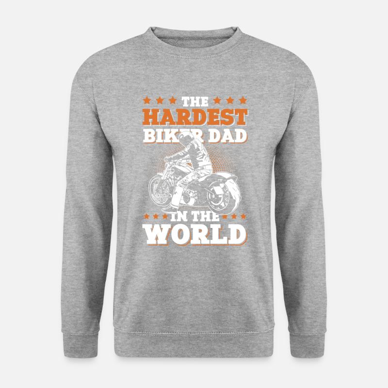 Motorrad Papa Biker Dad - Unisex Pullover - Weißgrau meliert