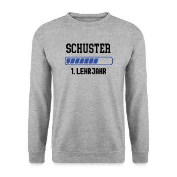 Ausbildung Schuster 1. Lehrjahr Schusterausbildung - Unisex Pullover - Weißgrau meliert - Vorne - Alina (178cm) & Michal (187cm)