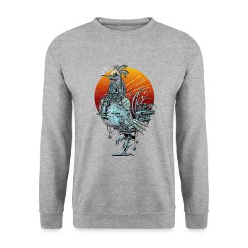 ROOSTER - Unisex Sweatshirt - salt & pepper - Front - Alina (178cm) & Michal (187cm)