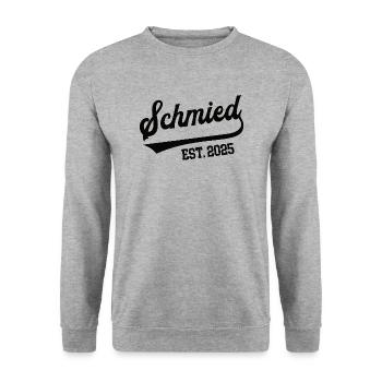 Schmied 2025 Beruf Schmiede Lehre Lehrling - Unisex Pullover - Weißgrau meliert - Vorne - Alina (178cm) & Michal (187cm)