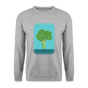 J’adore le brocoli - Sweat-shirt Unisexe - gris chiné - Devant - Alina (178cm) & Michal (187cm)