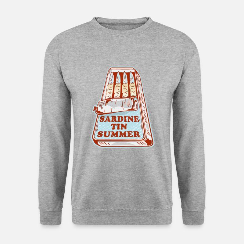 Sardinen Sommer - Unisex Pullover - Weißgrau meliert