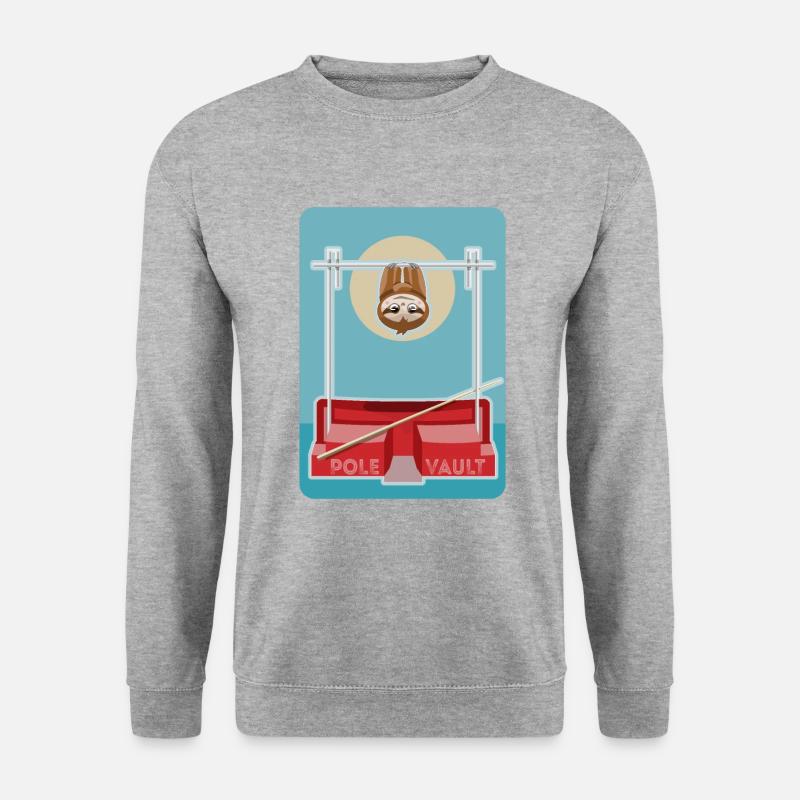 Faultier Leichtathletik Stabhochsprung - Unisex Pullover - Weißgrau meliert