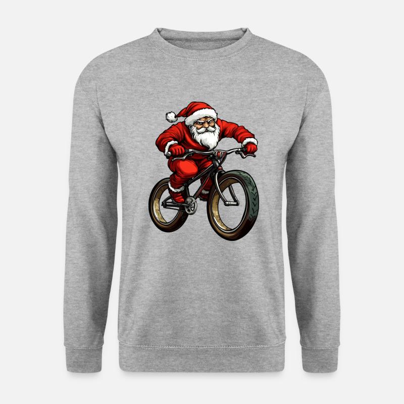 Weihnachten Biker - Unisex Pullover - Weißgrau meliert