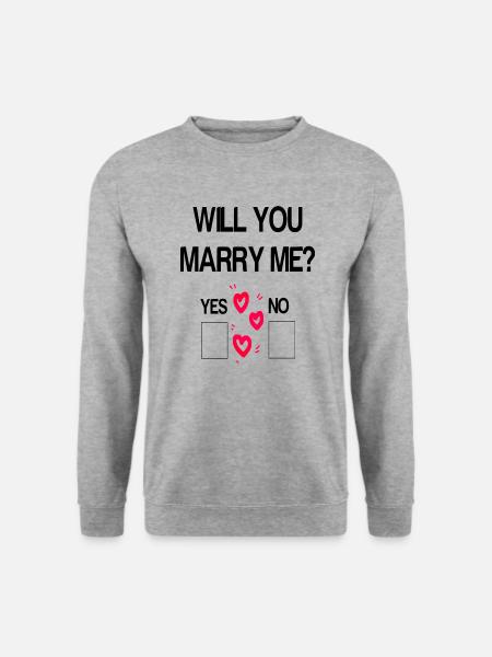 Heiratsantrag antrag verlobung liebe coole - Unisex Pullover - Weißgrau meliert