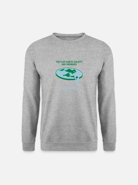 FLACHE ERDE SPRUCH! LUSTIGE GESCHENKIDEE - Unisex Pullover - Weißgrau meliert
