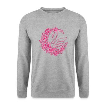 Swan in the flower moon - Unisex Sweatshirt - salt & pepper - Front - Alina (178cm) & Michal (187cm)