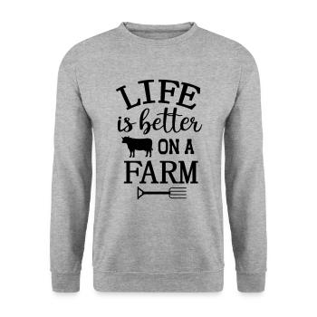 Cow cows farm farmer gift country life - Unisex Sweatshirt - salt & pepper - Front - Alina (178cm) & Michal (187cm)