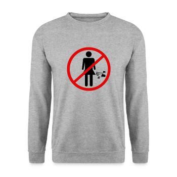 Prohibition sign: No farting! Woman Women - Unisex Sweatshirt - salt & pepper - Front - Alina (178cm) & Michal (187cm)
