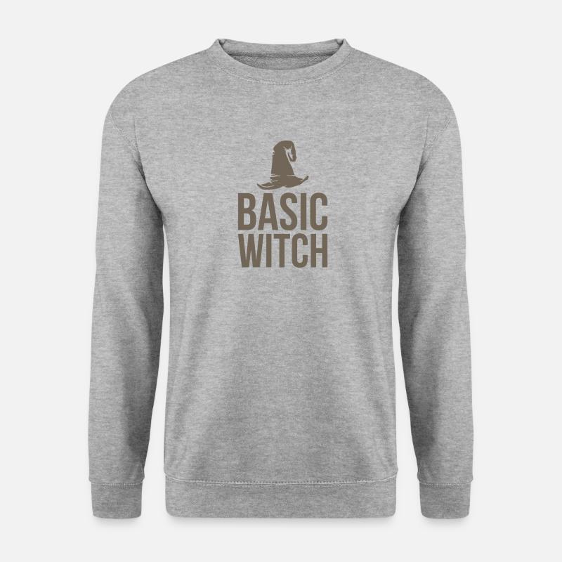 Cadeau effrayant de base de chapeau de sorcière Halloween octobre - Sweat-shirt Unisexe - gris chiné