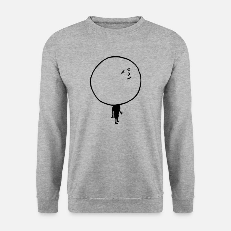 bigknopf 10 - Unisex Pullover - Weißgrau meliert
