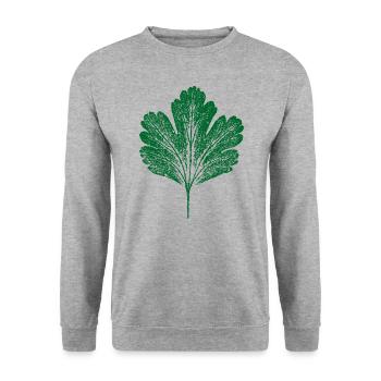 Blatt Stachelbeere / Natur & Gärtner Design - Unisex Pullover - Weißgrau meliert - Vorne - Alina (178cm) & Michal (187cm)