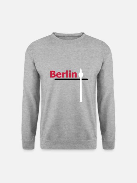 Berlin Hauptstadt Deutschland Fernsehturm Berliner - Unisex Pullover - Weißgrau meliert