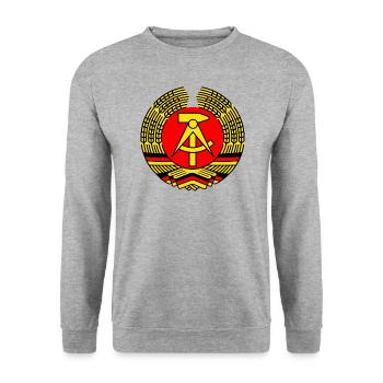 Armoiries de la RDA (stylisées) - Sweat-shirt Unisexe - gris chiné - Devant - Alina (178cm) & Michal (187cm)