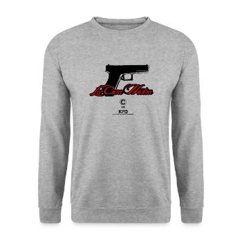 mafia - Unisex Pullover - Weißgrau meliert - Vorne - Alina (178cm) & Michal (187cm)