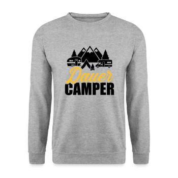 Camping - Unisex Pullover - Weißgrau meliert - Vorne - Alina (178cm) & Michal (187cm)