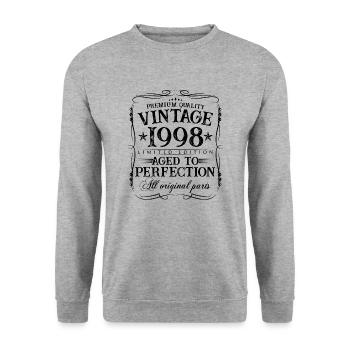 1998 vintage vintage 25 years birthday gift - Unisex Sweatshirt - salt & pepper - Front - Alina (178cm) & Michal (187cm)