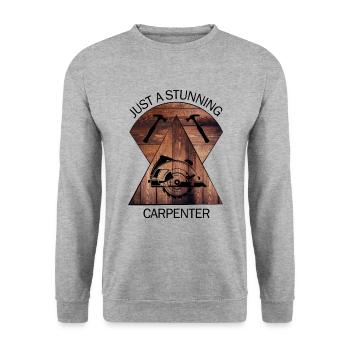 Carpenter, carpenter, carpenter, carpenter, craftsman, wood - Unisex Sweatshirt - salt & pepper - Front - Alina (178cm) & Michal (187cm)
