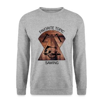Charpentier, charpentier, charpentier, charpentier, artisan, bois - Sweat-shirt Unisexe - gris chiné - Devant - Alina (178cm) & Michal (187cm)