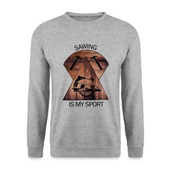 Carpenter, carpenter, carpenter, carpenter, craftsman, wood - Unisex Sweatshirt - salt & pepper - Front - Alina (178cm) & Michal (187cm)