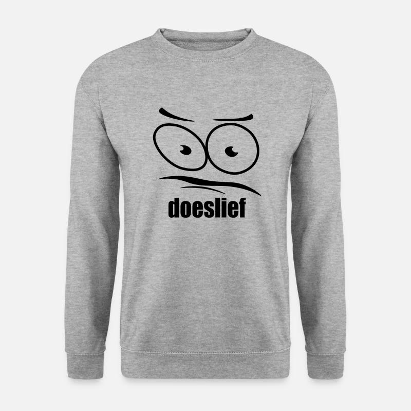 doeslief flehende Augen mit Fragezeichen-Blick - Unisex Pullover - Weißgrau meliert