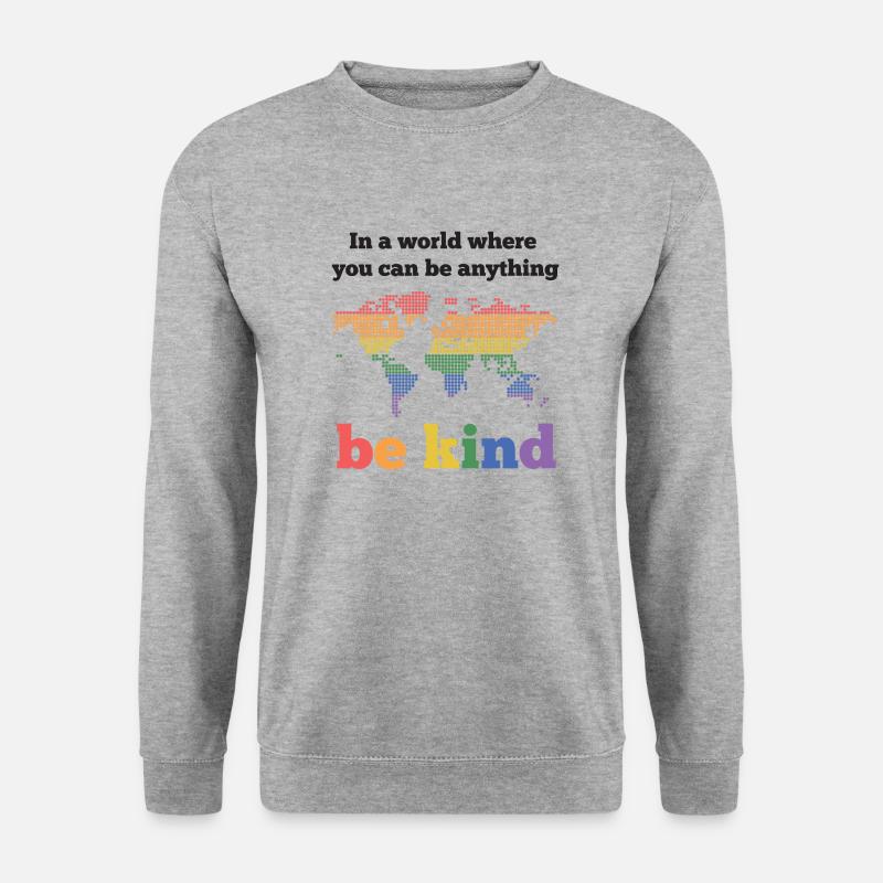 LGBTQ-Pride-Monat - Sei freundlich - Unisex Pullover - Weißgrau meliert