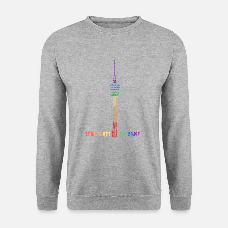 Stuttgarter Fernsehturm PRIDE Stuttgart ist bunt - Unisex Pullover - Weißgrau meliert