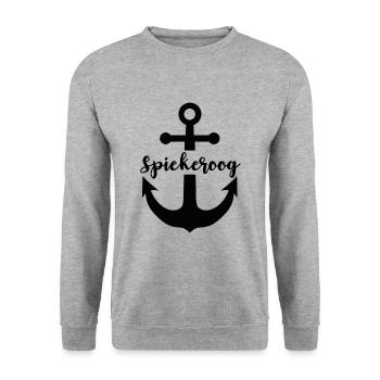 Spiekeroog Nordsee Design - Unisex Pullover - Weißgrau meliert - Vorne - Alina (178cm) & Michal (187cm)