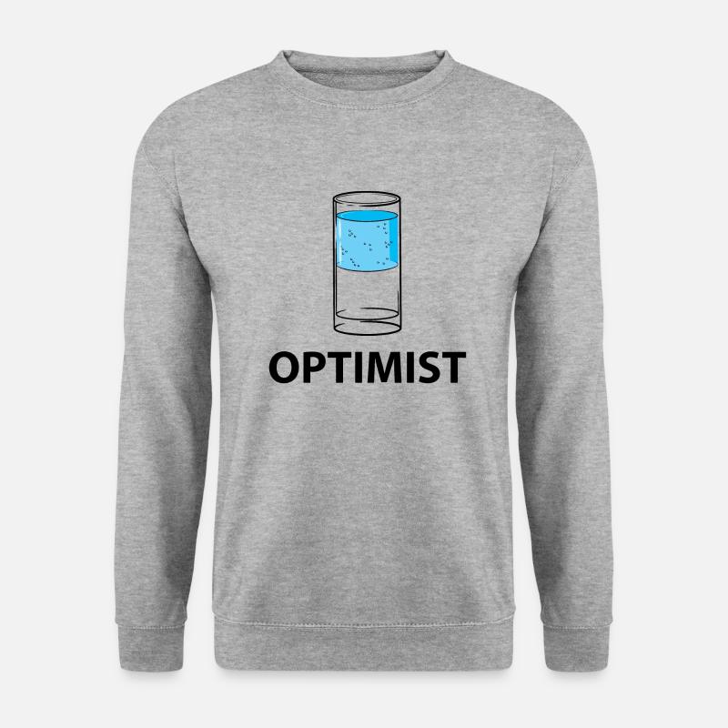 Optimist - Getränk - Unisex Pullover - Weißgrau meliert