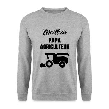 Meilleur papa agriculteur - Sweat-shirt Unisexe - gris chiné - Devant - Alina (178cm) & Michal (187cm)