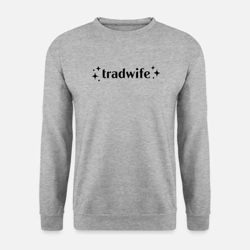 Tradwife (Traditionelle Ehefrau) - Unisex Pullover - Weißgrau meliert