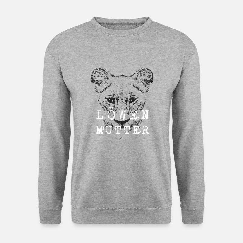 Löwenmutter Löwenmama Löwin - Unisex Pullover - Weißgrau meliert