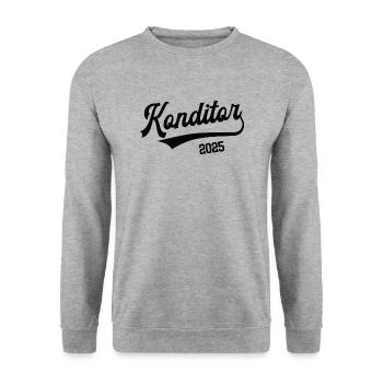 Konditor 2025 Beruf Konditorei Lehre Bäckerei - Unisex Pullover - Weißgrau meliert - Vorne - Alina (178cm) & Michal (187cm)